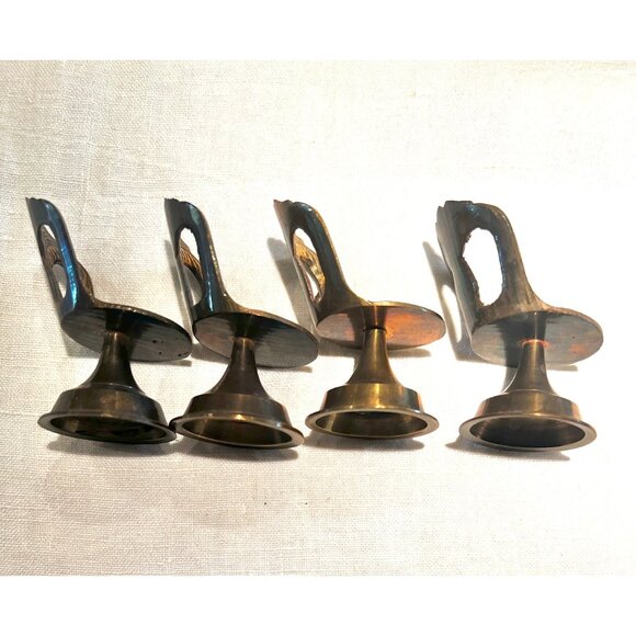 Brass Dollhouse Table and Chairs Vintage kitchen dining room breakfast nook pati - Picture 9 of 10